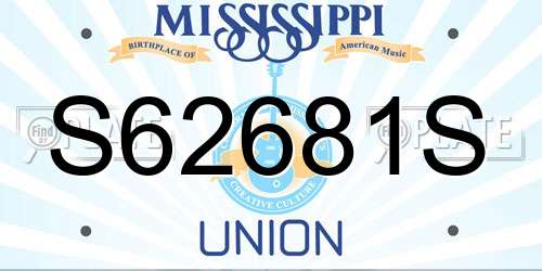 S62681S Mississippi License Plate