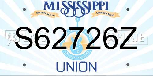 S62726Z Mississippi License Plate