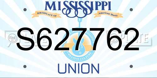 S627762 Mississippi License Plate