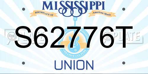 S62776T Mississippi License Plate