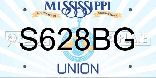 S628BG Mississippi License Plate