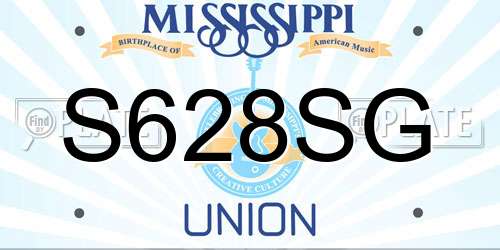 S628SG Mississippi License Plate