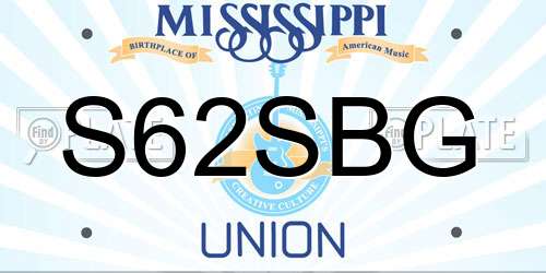 S62SBG Mississippi License Plate