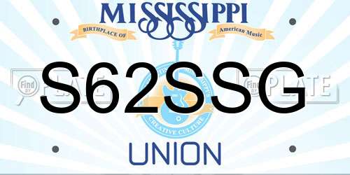 S62SSG Mississippi License Plate