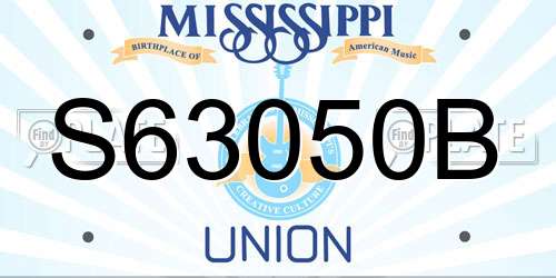 S63050B Mississippi License Plate