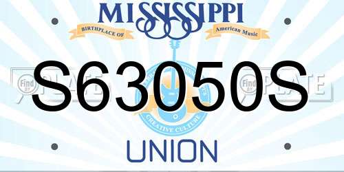 S63050S Mississippi License Plate