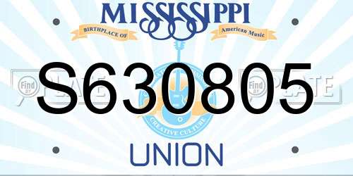 S630805 Mississippi License Plate
