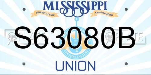 S63080B Mississippi License Plate