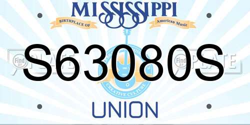 S63080S Mississippi License Plate