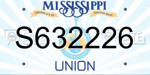S632226 Mississippi License Plate