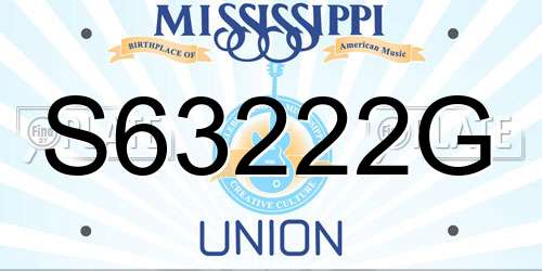 S63222G Mississippi License Plate