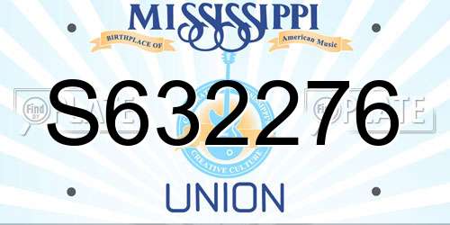 S632276 Mississippi License Plate