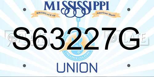 S63227G Mississippi License Plate