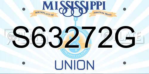 S63272G Mississippi License Plate
