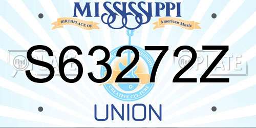 S63272Z Mississippi License Plate