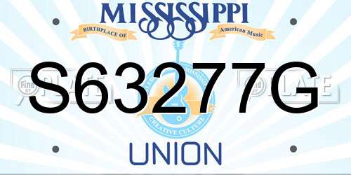 S63277G Mississippi License Plate