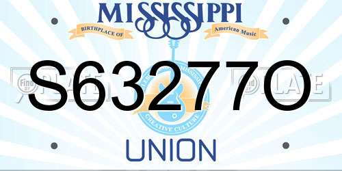 S63277O Mississippi License Plate