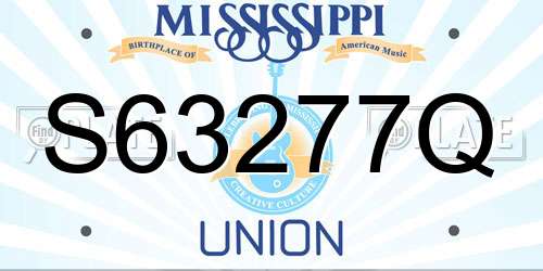 S63277Q Mississippi License Plate