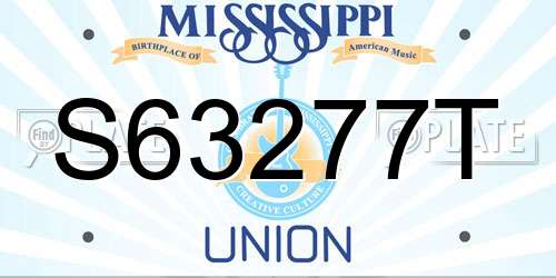 S63277T Mississippi License Plate