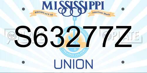 S63277Z Mississippi License Plate