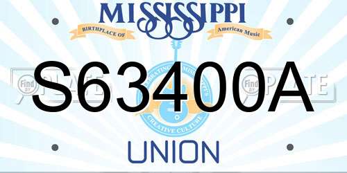 S63400A Mississippi License Plate