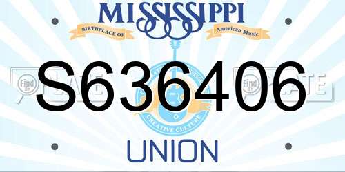 S636406 Mississippi License Plate