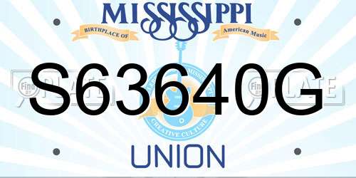S63640G Mississippi License Plate