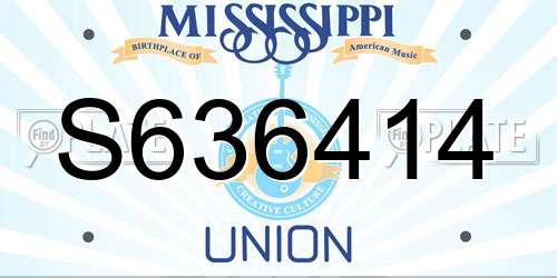 S636414 Mississippi License Plate