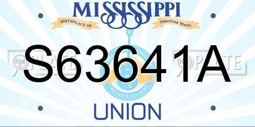S63641A Mississippi License Plate