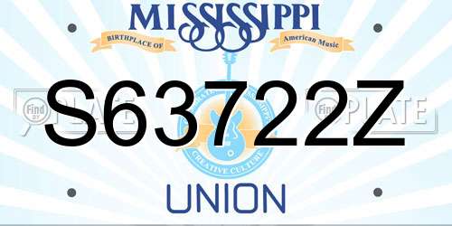 S63722Z Mississippi License Plate
