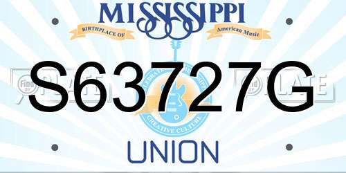 S63727G Mississippi License Plate