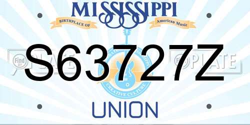 S63727Z Mississippi License Plate