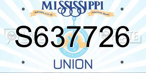 S637726 Mississippi License Plate