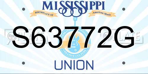 S63772G Mississippi License Plate