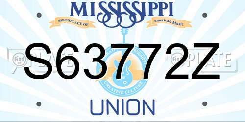 S63772Z Mississippi License Plate