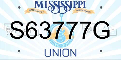 S63777G Mississippi License Plate