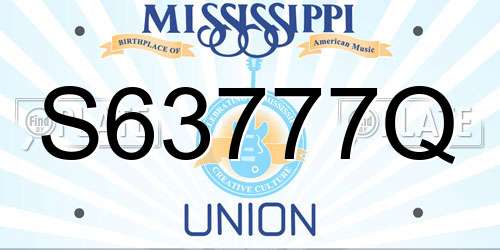 S63777Q Mississippi License Plate