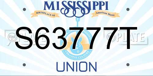 S63777T Mississippi License Plate