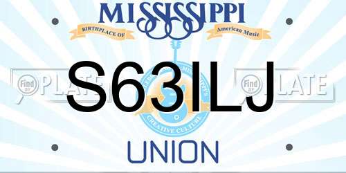 S63ILJ Mississippi License Plate