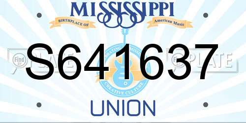 S641637 Mississippi License Plate