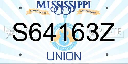 S64163Z Mississippi License Plate