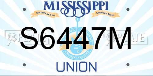 S6447M Mississippi License Plate