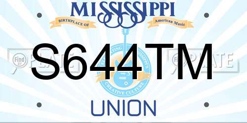 S644TM Mississippi License Plate