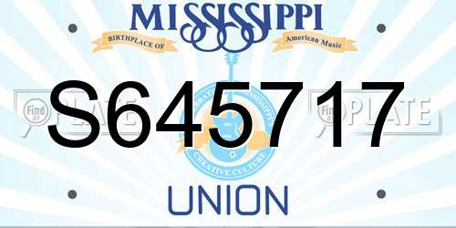 S645717 Mississippi License Plate