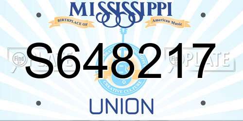 S648217 Mississippi License Plate