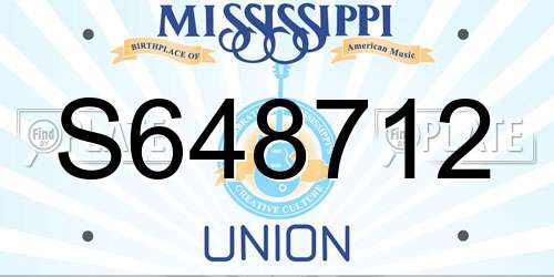 S648712 Mississippi License Plate