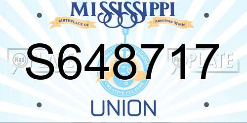 S648717 Mississippi License Plate