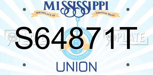 S64871T Mississippi License Plate