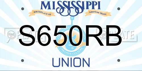 S650RB Mississippi License Plate