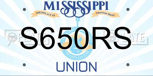 S650RS Mississippi License Plate